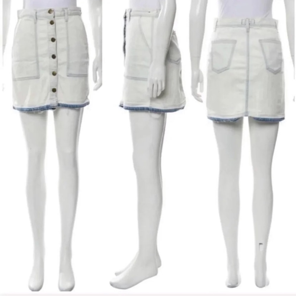 Current/Elliott Light Wash Bleached Denim Raw Edg… - image 2